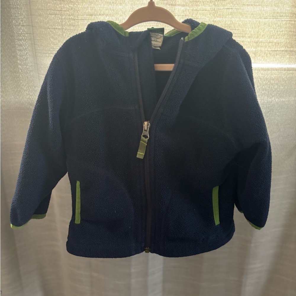 L.L. Bean Kids Navy and Green Hoodie